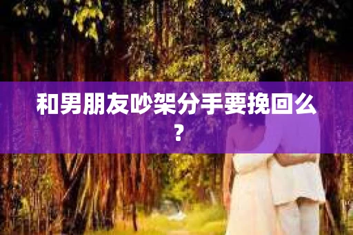 和男朋友吵架分手要挽回么？