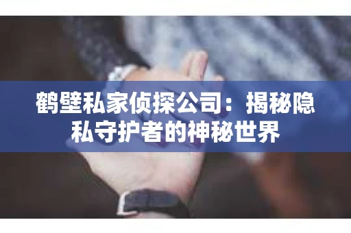 鹤壁私家侦探公司：揭秘隐私守护者的神秘世界