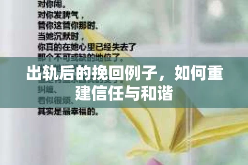 出轨后的挽回例子，如何重建信任与和谐